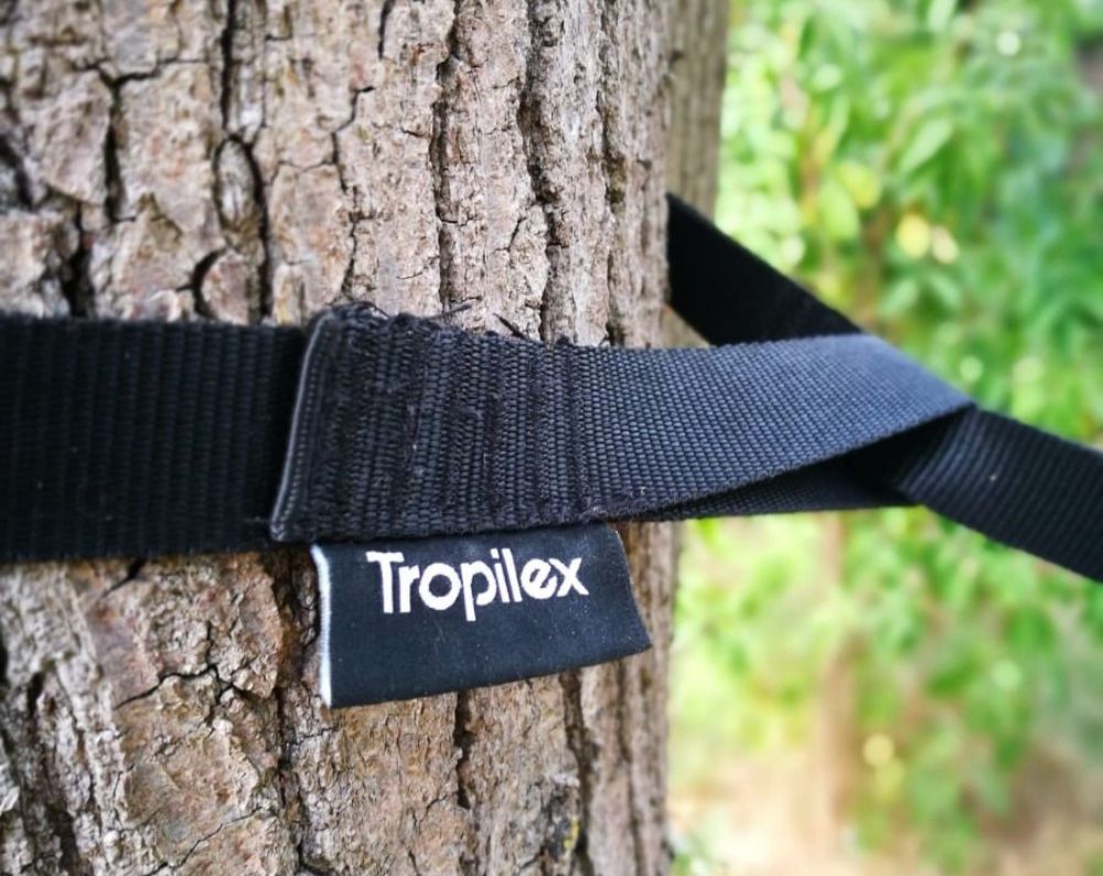 Supporto per amaca portatile Tropilex specifico per appenderla agli alberi senza danneggiarli